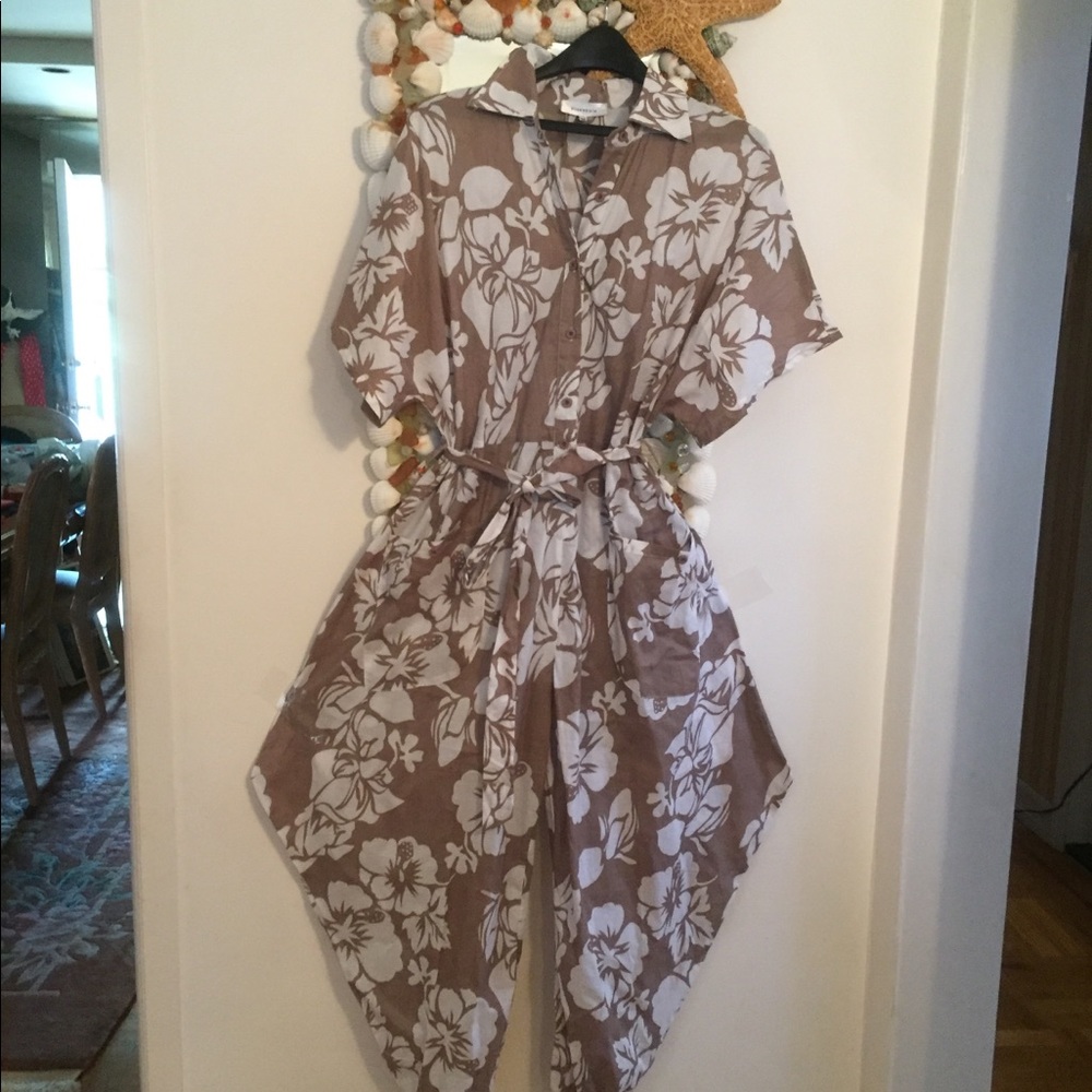 Pineapple🏝 unique Harem jumpsuit Sz 14 summer fun
